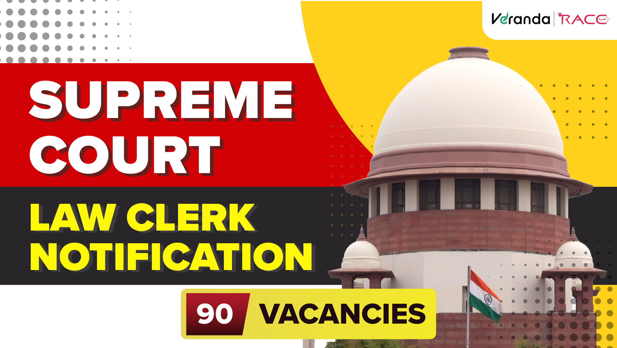 Supreme Court Law Clerk Recruitment 2026 Notification Out for 90 Vacancies; Apply Online @  https://www.sci.gov.in/ until 7 Feb 2026
